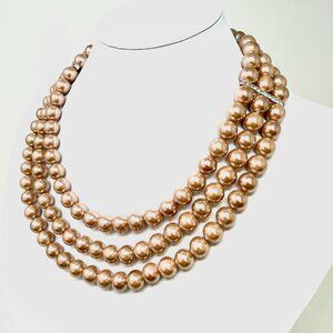 🆕😍 Gold  3 Strand Shell Pearl Collar